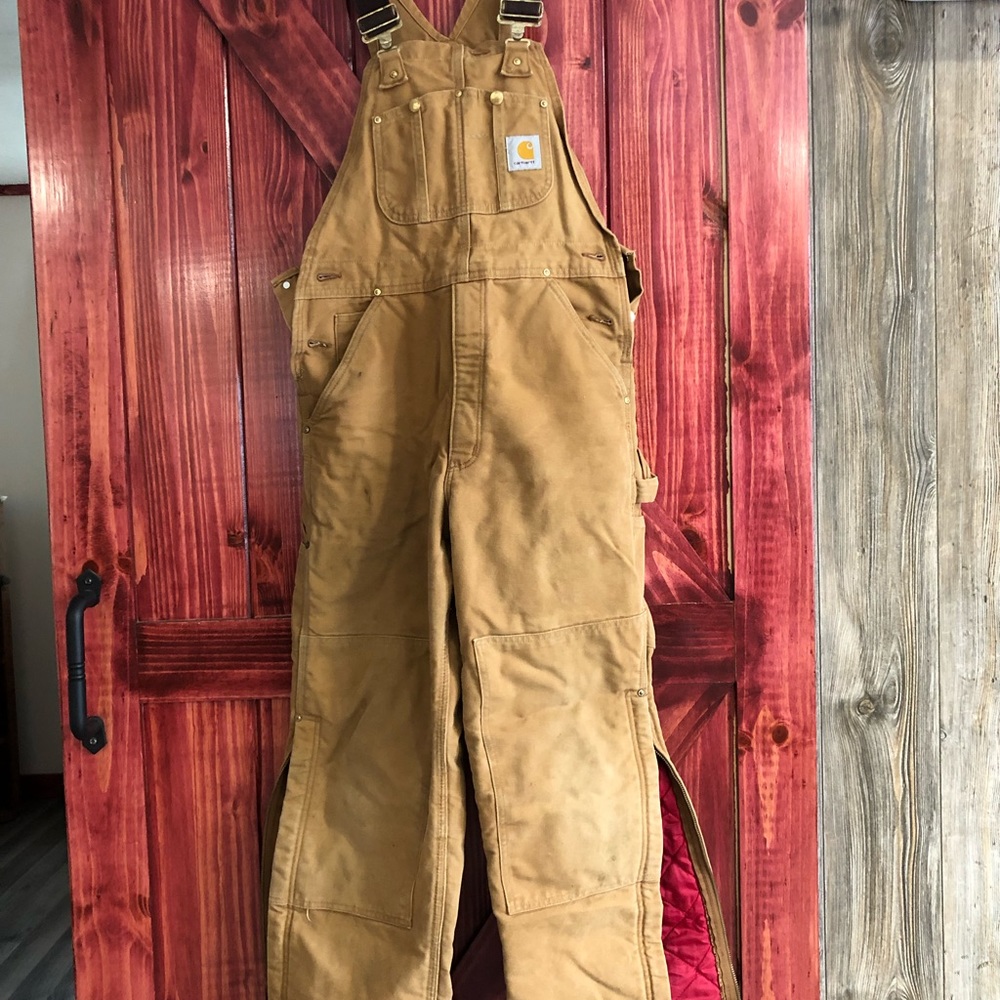 Mens Tan Carhartt Overalls Size 32/30